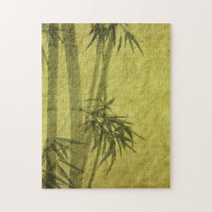Silhouette of branches of a bamboo on paper jigsaw puzzle