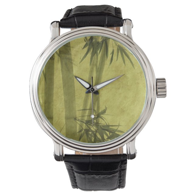 Silhouette of branches of a bamboo on paper watch (Front)