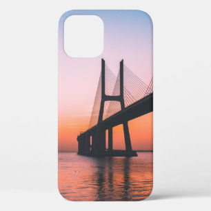 SILHOUETTE OF BRIDGE UNDER CLEAR SKY iPhone 12 CASE