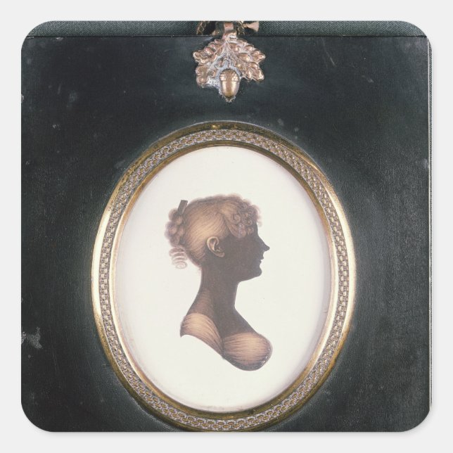 Silhouette of Cassandra Austen, c.1809 Square Sticker (Front)