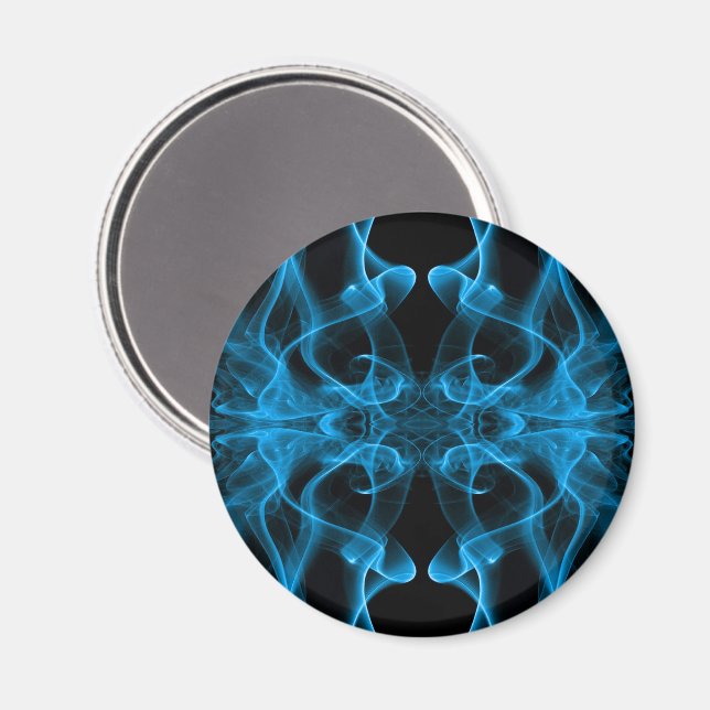 Silhouette of Coloured Smoke Abstract blue black Magnet (Front/Back)
