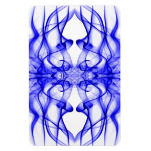 Silhouette of Coloured Smoke Abstract Pattern Blue Magnet
