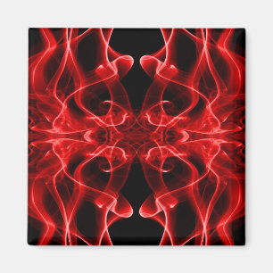 Silhouette of Coloured Smoke Abstract red black Magnet