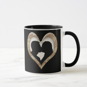 Silhouette of Couple Kissing (Camouflage Heart) Mug