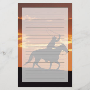 Silhouette of cowboy on horseback near Fairplay, Stationery