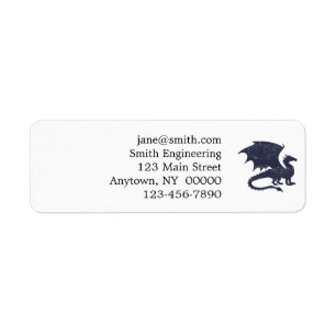 Silhouette of dragon - Choose background color Return Address Label