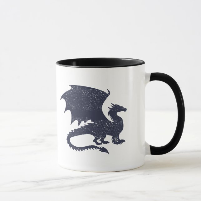 Silhouette of dragon - Choose background colour Mug (Right)