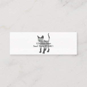 Silhouette of Egyptian cat - Choose back color Mini Business Card