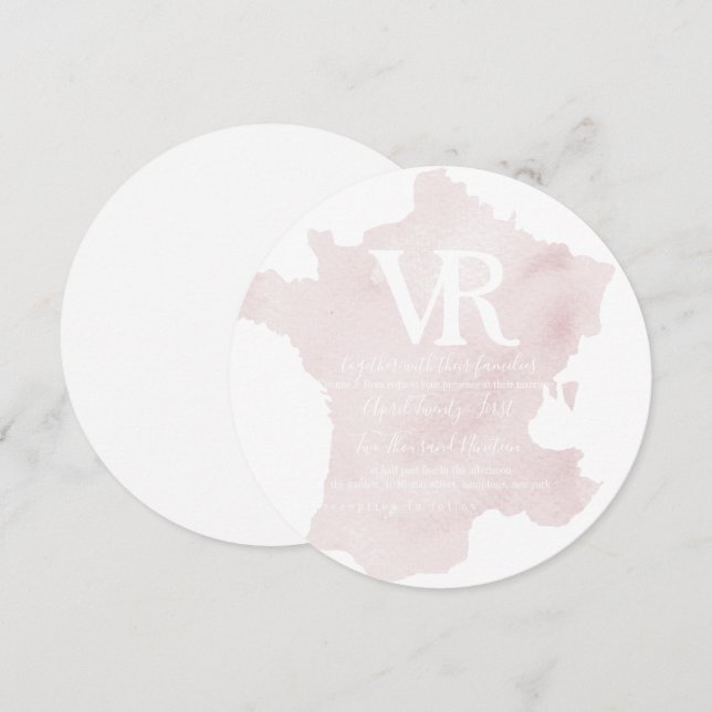 Silhouette of France Invitation (Front/Back)