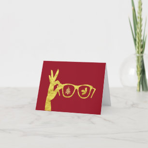 Silhouette of Glasses Optometrist Christmas Card