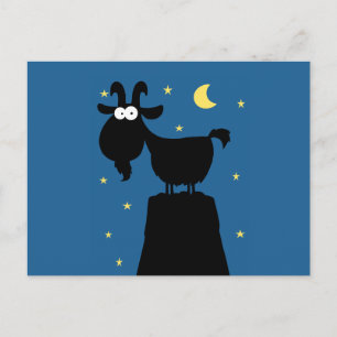 Silhouette of Goat on Mountain Postcard