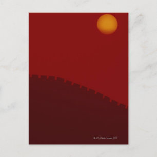 Silhouette of Great Wall of China Postcard