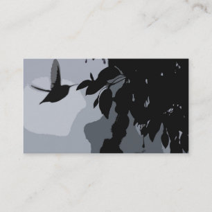 Silhouette Of Hummingbird & Fushia Business Card