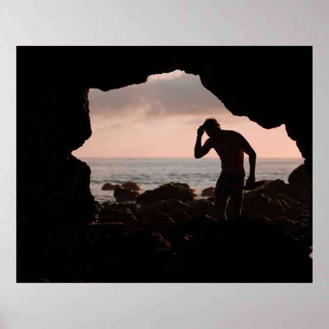 Silhouette of man in cave poster (Front)