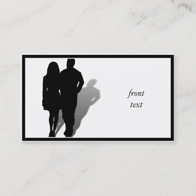 Silhouette of Man & Woman Business Card (Front)
