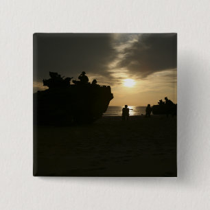 Silhouette of Marines 15 Cm Square Badge