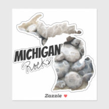 Silhouette of Michigan with Michigan Rocks!