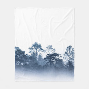 silhouette of multiple layers tropical rain forest fleece blanket