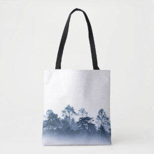 silhouette of multiple layers tropical rain forest tote bag