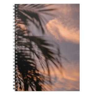 Silhouette of palm tree notebook