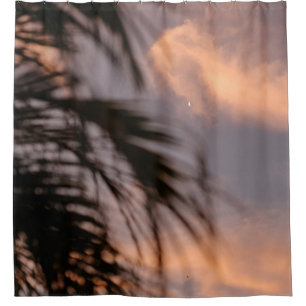 Silhouette of palm tree shower curtain