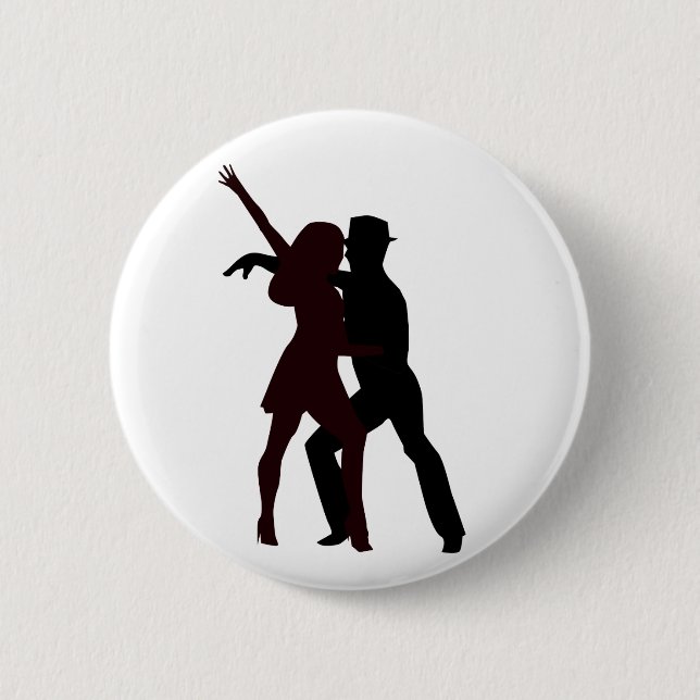 Silhouette of Salsa Dancers 6 Cm Round Badge (Front)