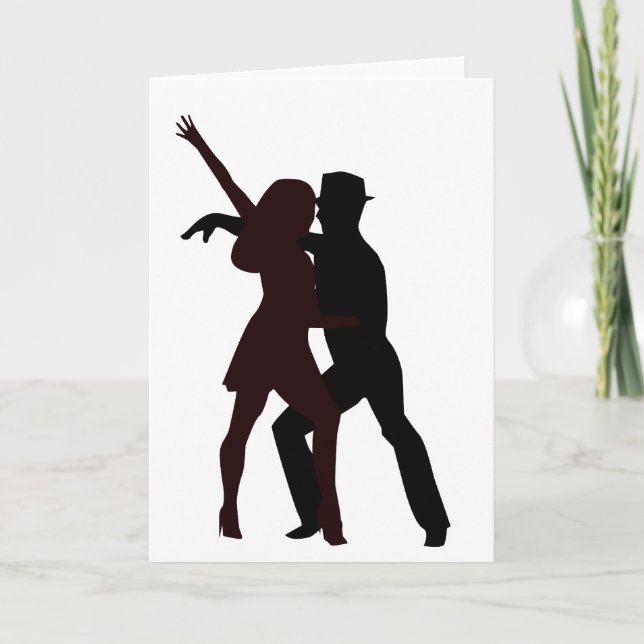 Silhouette of Salsa Dancers Card (Front)