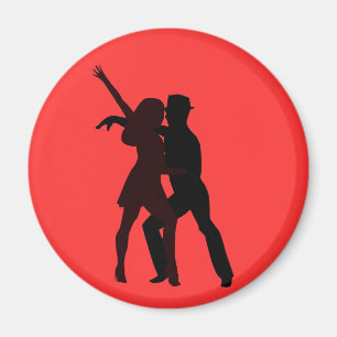 Silhouette of Salsa Dancers Magnet