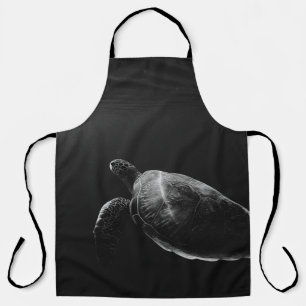 SILHOUETTE OF SEA TURTLE UNDERWATER APRON