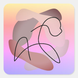 Silhouette of Serenity: The Beauty of a Free Horse Square Sticker