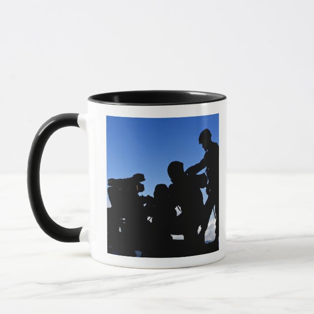 Silhouette of soldiers mug (Left)