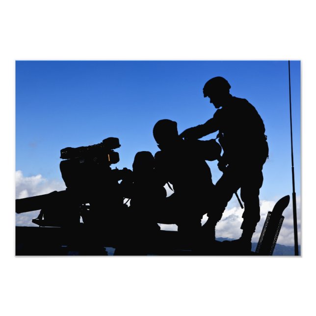 Silhouette of soldiers photo print (Front)