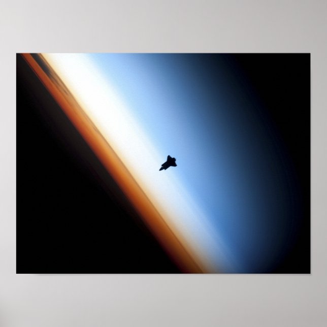 Silhouette of space shuttle Endeavour Poster (Front)