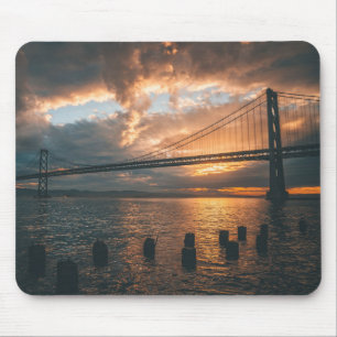 Silhouette of the Golden Gate Bridge Mouse Pad