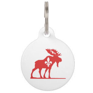 Silhouette of the moose - Choose background color Pet Tag