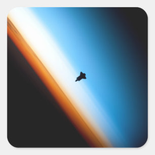 Silhouette of the Space Shuttle Endeavour Square Sticker
