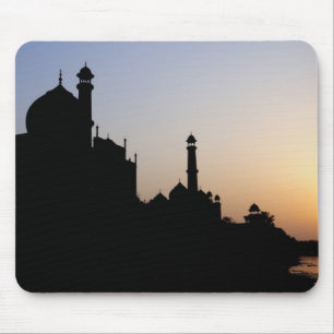 Silhouette of The Taj Mahal at sunset, Agra, Mouse Pad