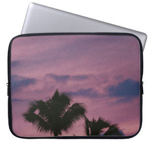 Silhouette of tree during sunset laptop sleeve