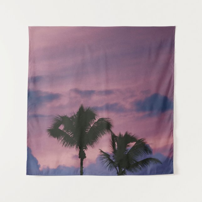 Silhouette of tree during sunset tapestry (Front)