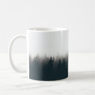 SILHOUETTE OF TREES COVERED BY FOGS COFFEE MUG