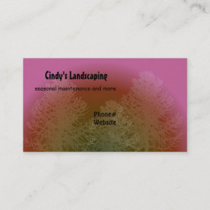 Silhouette of Trees Landscaping Design Business Card