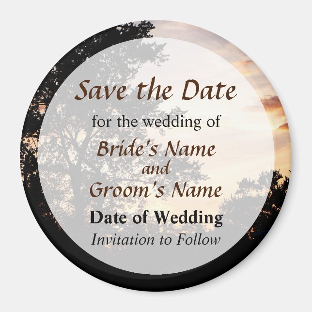 Silhouette of Trees Save the Date Magnet (Front)