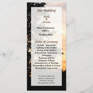 Silhouette of Trees Wedding Program