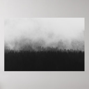 SILHOUETTE OF TREES WITH FOGS POSTER