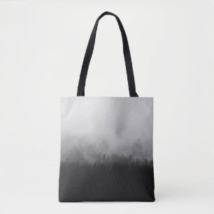 SILHOUETTE OF TREES WITH FOGS TOTE BAG