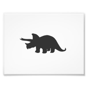 Silhouette of triceratops - Choose backgroun color Photo Print