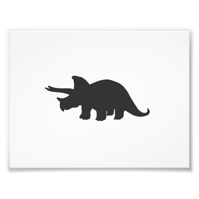 Silhouette of triceratops - Choose backgroun colou Photo Print (Front)
