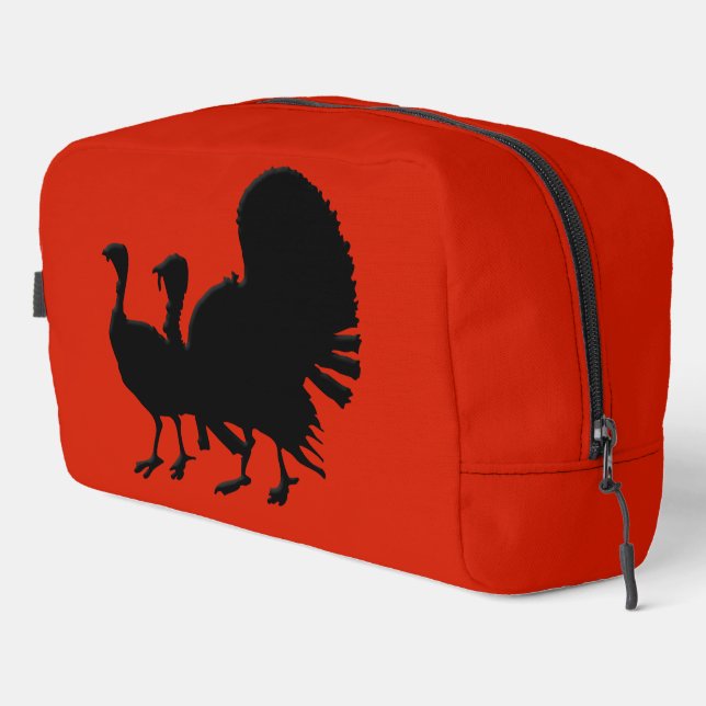 Silhouette of Turkeys Dopp Kit (Right Corner)