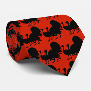 Silhouette of Turkeys Tie