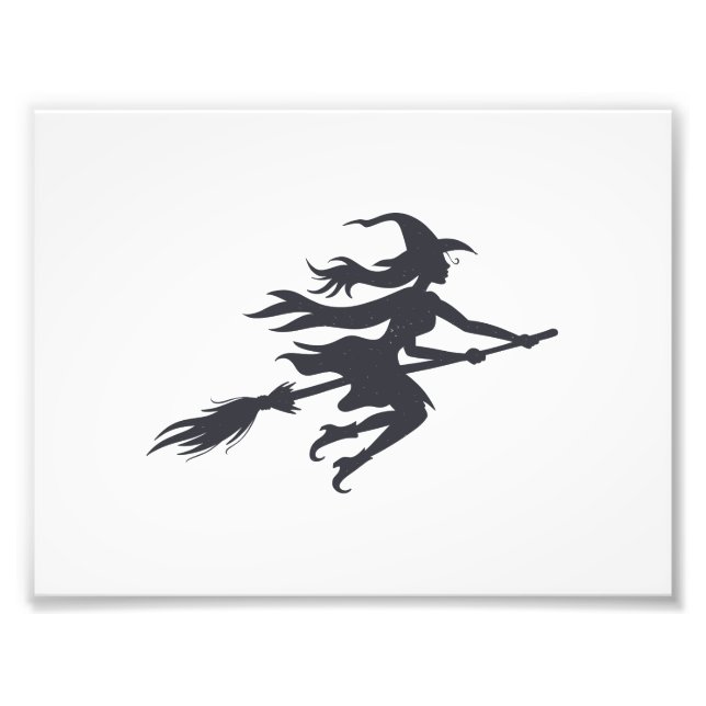 Silhouette of witch - Choose background colour Photo Print (Front)